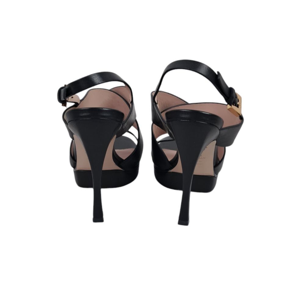 Stuart Weitzman Black Hester Crossbody Strap‎ Sandal Womens Size M7.5 New - Picture 5 of 8